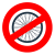Must not use on wheel icon